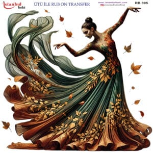 Ütü Ile Rub On Transfer Kağıdı: Dekoratif Süsleme Kağıdı - Rb395 | 30X30 Cm