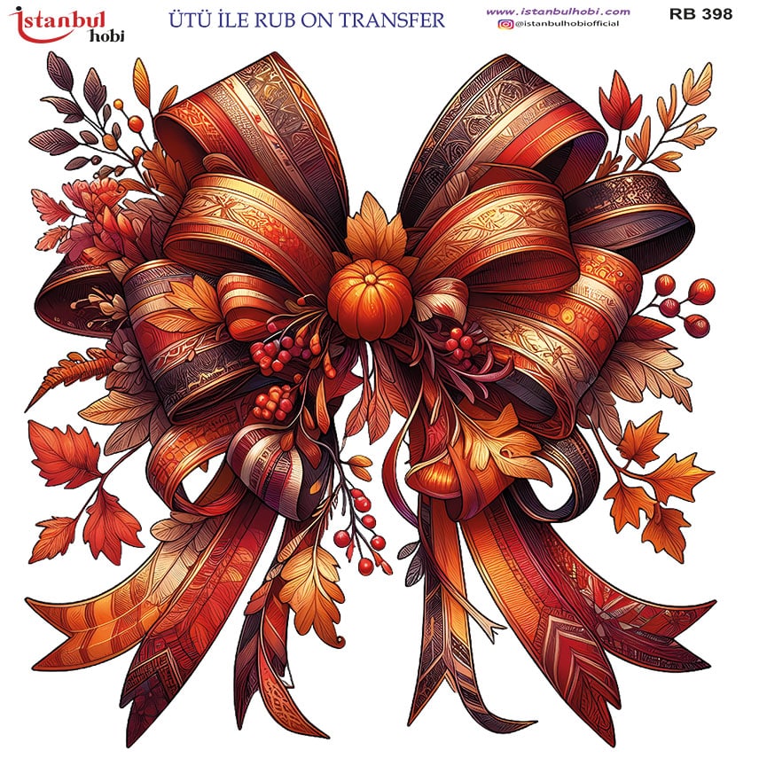 RB20398.jpg Ütü Ile Rub On Transfer Kağıdı: Dekoratif Süsleme Kağıdı - Rb398 | 30X30 Cm - Görsel 1