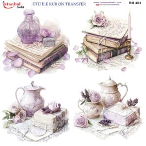 Ütü Ile Rub On Transfer Kağıdı: Dekoratif Süsleme Kağıdı - Rb404 | 30X30 Cm