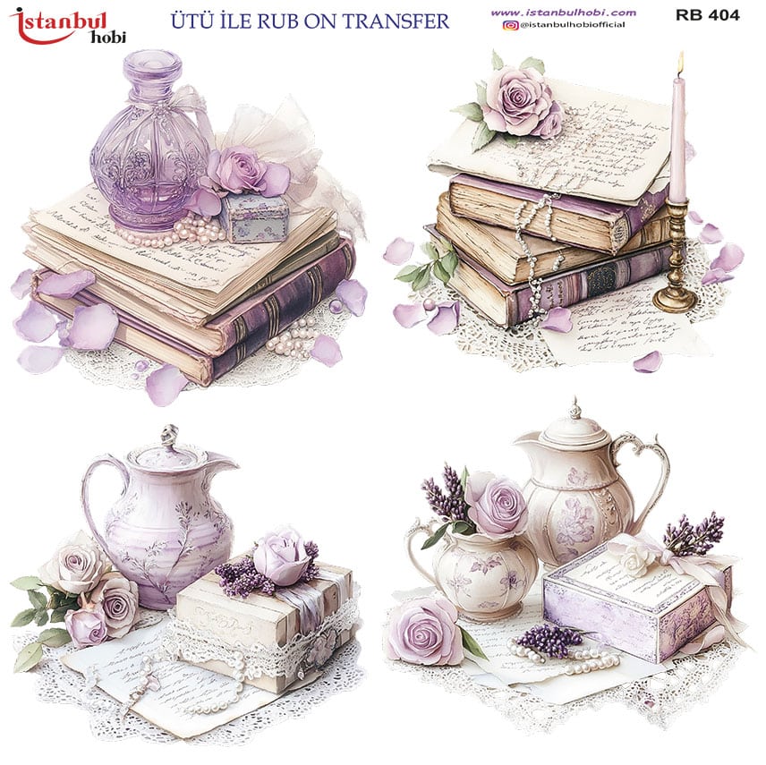 Ütü ile Rub On Transfer Kağıdı: Dekoratif Süsleme Kağıdı - RB404 | 30x30 cm 1 Ütü Ile Rub On Transfer Kağıdı: Dekoratif Süsleme Kağıdı - Rb404 | 30X30 Cm