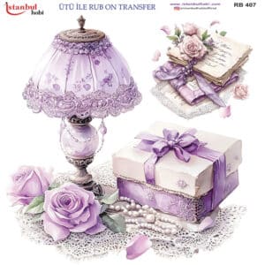 Ütü Ile Rub On Transfer Kağıdı: Dekoratif Süsleme Kağıdı - Rb407 | 30X30 Cm