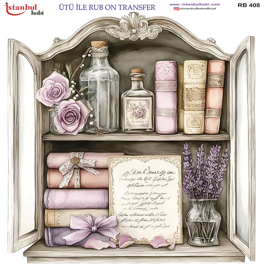 Ütü ile Rub On Transfer Kağıdı: Dekoratif Süsleme Kağıdı - RB408 | 30x30 cm 1 Ütü Ile Rub On Transfer Kağıdı: Dekoratif Süsleme Kağıdı - Rb408 | 30X30 Cm
