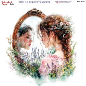 Ütü Ile Rub On Transfer Kağıdı: Dekoratif Süsleme Kağıdı - Rb415 | 30X30 Cm