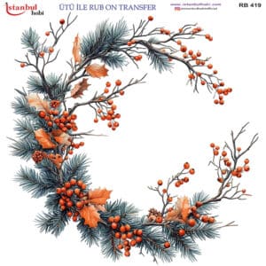 Ütü Ile Rub On Transfer Kağıdı: Dekoratif Süsleme Kağıdı - Rb419 | 30X30 Cm