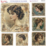 Ütü ile Rub On Transfer Kağıdı: Dekoratif Süsleme Kağıdı - RB421 | 30x30 cm