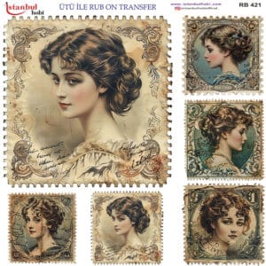 Ütü Ile Rub On Transfer Kağıdı: Dekoratif Süsleme Kağıdı - Rb421 | 30X30 Cm