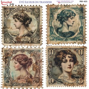 Ütü Ile Rub On Transfer Kağıdı: Dekoratif Süsleme Kağıdı - Rb423 | 30X30 Cm