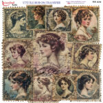 Ütü ile Rub On Transfer Kağıdı: Dekoratif Süsleme Kağıdı - RB424 | 30x30 cm