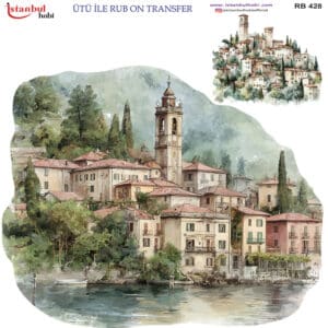 Ütü Ile Rub On Transfer Kağıdı: Dekoratif Süsleme Kağıdı - Rb428 | 30X30 Cm