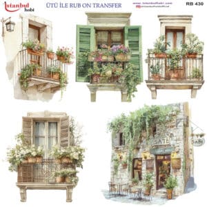 Ütü Ile Rub On Transfer Kağıdı: Dekoratif Süsleme Kağıdı - Rb430 | 30X30 Cm
