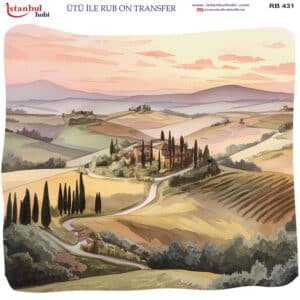 Ütü Ile Rub On Transfer Kağıdı: Dekoratif Süsleme Kağıdı - Rb431 | 30X30 Cm