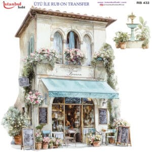 Ütü Ile Rub On Transfer Kağıdı: Dekoratif Süsleme Kağıdı - Rb432 | 30X30 Cm