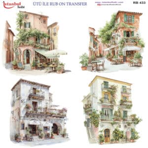 Ütü Ile Rub On Transfer Kağıdı: Dekoratif Süsleme Kağıdı - Rb433 | 30X30 Cm