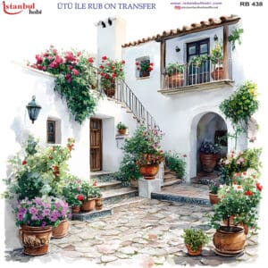 Ütü Ile Rub On Transfer Kağıdı: Dekoratif Süsleme Kağıdı - Rb438 | 30X30 Cm