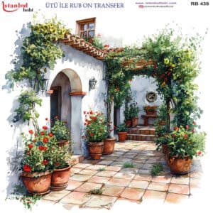 Ütü Ile Rub On Transfer Kağıdı: Dekoratif Süsleme Kağıdı - Rb439 | 30X30 Cm