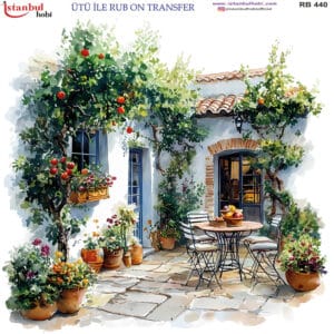 Ütü Ile Rub On Transfer Kağıdı: Dekoratif Süsleme Kağıdı - Rb440 | 30X30 Cm