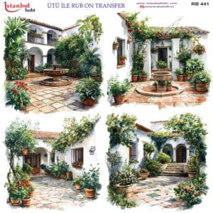 Ütü Ile Rub On Transfer Kağıdı: Dekoratif Süsleme Kağıdı - Rb441 | 30X30 Cm