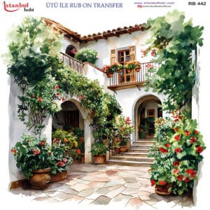 Ütü Ile Rub On Transfer Kağıdı: Dekoratif Süsleme Kağıdı - Rb442 | 30X30 Cm