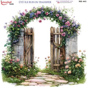 Ütü Ile Rub On Transfer Kağıdı: Dekoratif Süsleme Kağıdı - Rb443 | 30X30 Cm