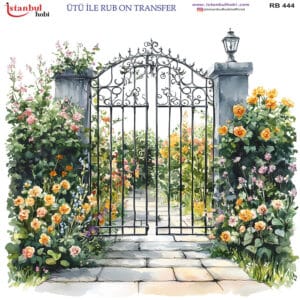 Ütü Ile Rub On Transfer Kağıdı: Dekoratif Süsleme Kağıdı - Rb444 | 30X30 Cm