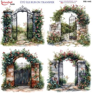 Ütü Ile Rub On Transfer Kağıdı: Dekoratif Süsleme Kağıdı - Rb445 | 30X30 Cm