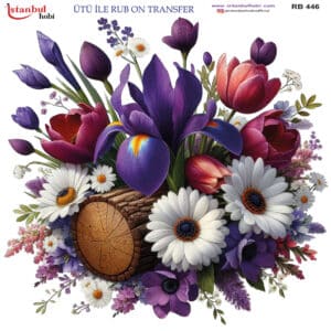 Ütü Ile Rub On Transfer Kağıdı: Dekoratif Süsleme Kağıdı - Rb446 | 30X30 Cm