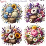 Ütü ile Rub On Transfer Kağıdı: Dekoratif Süsleme Kağıdı - RB447 | 30x30 cm