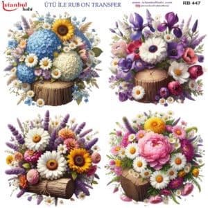 Ütü Ile Rub On Transfer Kağıdı: Dekoratif Süsleme Kağıdı - Rb447 | 30X30 Cm