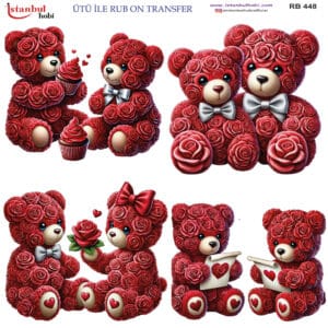 Ütü Ile Rub On Transfer Kağıdı: Dekoratif Süsleme Kağıdı - Rb448 | 30X30 Cm