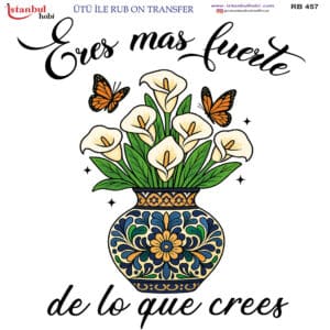 Ütü Ile Rub On Transfer Kağıdı: Dekoratif Süsleme Kağıdı - Rb457 | 30X30 Cm