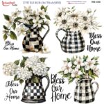 Ütü ile Rub On Transfer Kağıdı: Dekoratif Süsleme Kağıdı - RB459 | 30x30 cm
