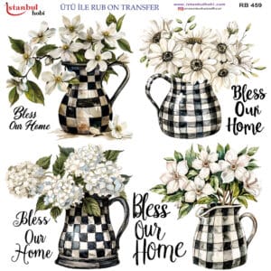 Ütü Ile Rub On Transfer Kağıdı: Dekoratif Süsleme Kağıdı - Rb459 | 30X30 Cm