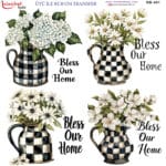 Ütü ile Rub On Transfer Kağıdı: Dekoratif Süsleme Kağıdı - RB461 | 30x30 cm