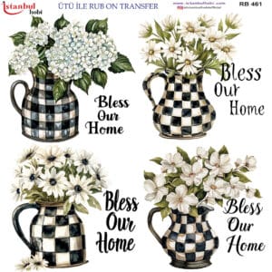 Ütü Ile Rub On Transfer Kağıdı: Dekoratif Süsleme Kağıdı - Rb461 | 30X30 Cm