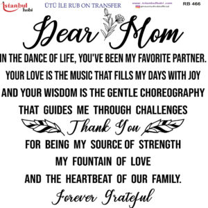 Ütü Ile Rub On Transfer Kağıdı: Dekoratif Süsleme Kağıdı - Rb466 | 30X30 Cm