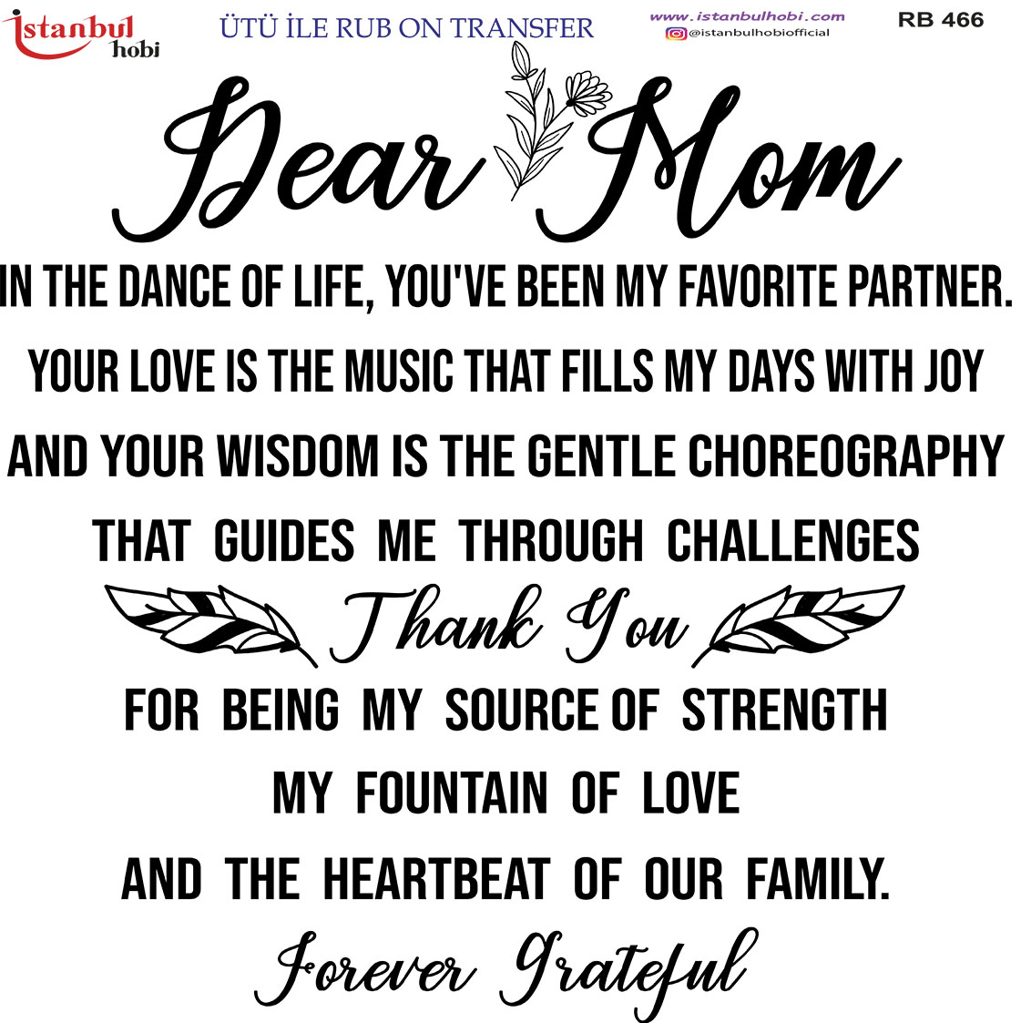 Ütü ile Rub On Transfer Kağıdı: Dekoratif Süsleme Kağıdı - RB466 | 30x30 cm 1 Ütü Ile Rub On Transfer Kağıdı: Dekoratif Süsleme Kağıdı - Rb466 | 30X30 Cm