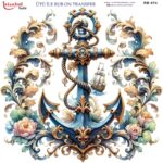 Ütü ile Rub On Transfer Kağıdı: Dekoratif Süsleme Kağıdı - RB474 | 30x30 cm