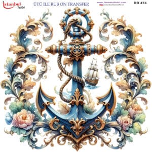 Ütü Ile Rub On Transfer Kağıdı: Dekoratif Süsleme Kağıdı - Rb474 | 30X30 Cm