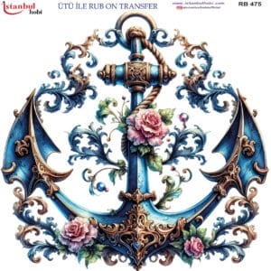 Ütü Ile Rub On Transfer Kağıdı: Dekoratif Süsleme Kağıdı - Rb475 | 30X30 Cm