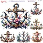 Ütü ile Rub On Transfer Kağıdı: Dekoratif Süsleme Kağıdı - RB477 | 30x30 cm