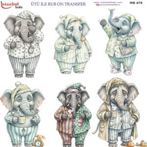 Ütü Ile Rub On Transfer Kağıdı: Dekoratif Süsleme Kağıdı - Rb478 | 30X30 Cm