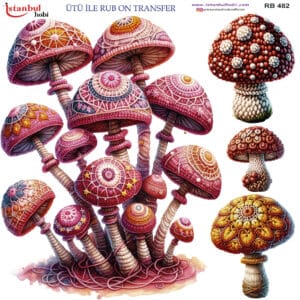 Ütü Ile Rub On Transfer Kağıdı: Dekoratif Süsleme Kağıdı - Rb482 | 30X30 Cm