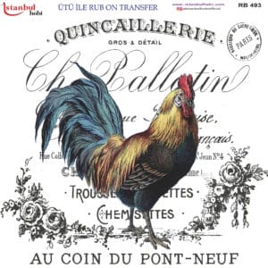 Ütü Ile Rub On Transfer Kağıdı: Dekoratif Süsleme Kağıdı - Rb493 | 30X30 Cm