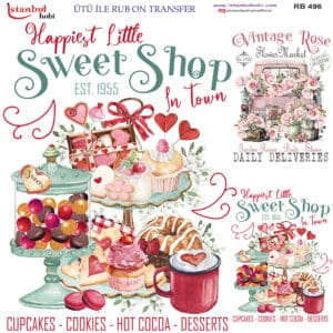 Ütü Ile Rub On Transfer Kağıdı: Dekoratif Süsleme Kağıdı - Rb496 | 30X30 Cm