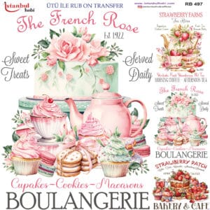 Ütü Ile Rub On Transfer Kağıdı: Dekoratif Süsleme Kağıdı - Rb497 | 30X30 Cm