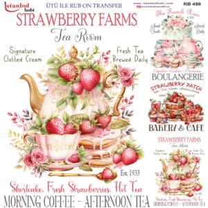 Ütü Ile Rub On Transfer Kağıdı: Dekoratif Süsleme Kağıdı - Rb498 | 30X30 Cm