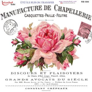 Ütü Ile Rub On Transfer Kağıdı: Dekoratif Süsleme Kağıdı - Rb500 | 30X30 Cm