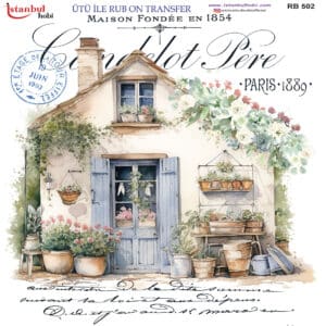 Ütü Ile Rub On Transfer Kağıdı: Dekoratif Süsleme Kağıdı - Rb502 | 30X30 Cm