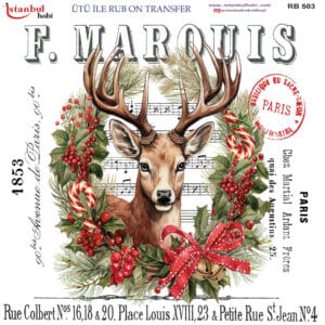 Ütü Ile Rub On Transfer Kağıdı: Dekoratif Süsleme Kağıdı - Rb503 | 30X30 Cm