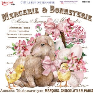 Ütü Ile Rub On Transfer Kağıdı: Dekoratif Süsleme Kağıdı - Rb509 | 30X30 Cm